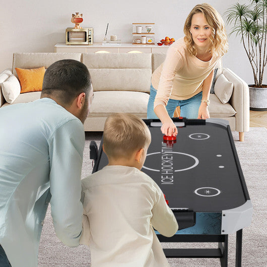 Costway 56 Inch Air Hockey Table with Powerful 12V Motor and LED Digital Scoreboard-Black W2B