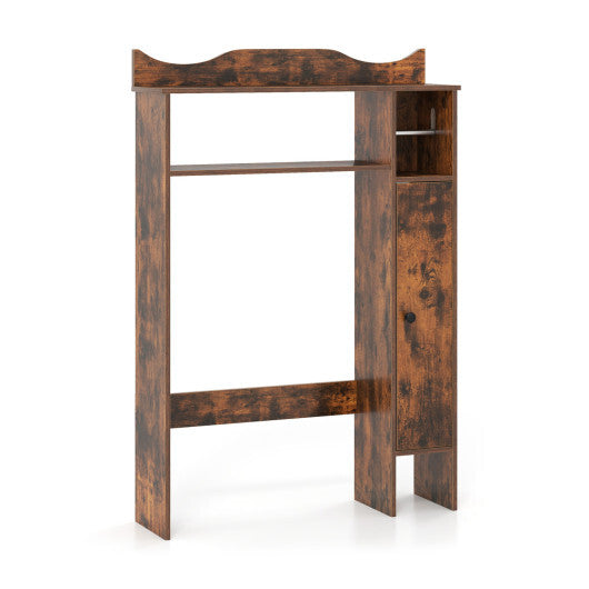 Costway Over the Toilet Storage Cabinet with Toilet Paper Holder-Rustic Brown W2B