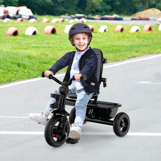 Costway 4-in-1 Baby Tricycle Toddler Trike with Convertible Seat-Pink W2B