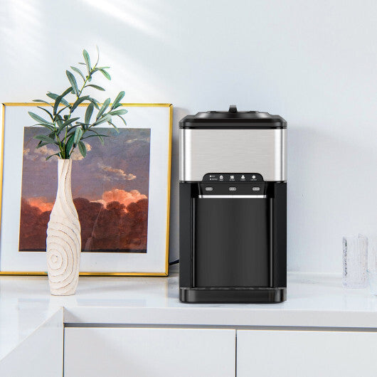 Costway Water Cooler Dispenser 3-in-1 with Built-in Ice Maker and 3 Temperature Settings-Silver W2B