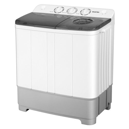 Costway 2-in-1 Portable 22lbs Capacity Washing Machine with Timer Control-Gray W2B