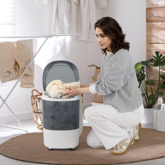 Costway Portable Mini Washing Machine Semi-Automatic Washer and Spinner Combo with Single Tub-Gray W2B