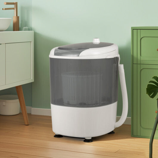 Costway Portable Mini Washing Machine Semi-Automatic Washer and Spinner Combo with Single Tub-Gray W2B