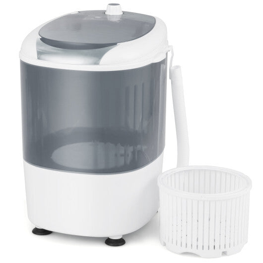 Costway Portable Mini Washing Machine Semi-Automatic Washer and Spinner Combo with Single Tub-Gray W2B