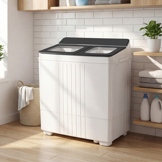 Costway Portable Washing Machine with 12 LBS Washer and 8 LBS Spinner Combo for Apartments-Gray W2B