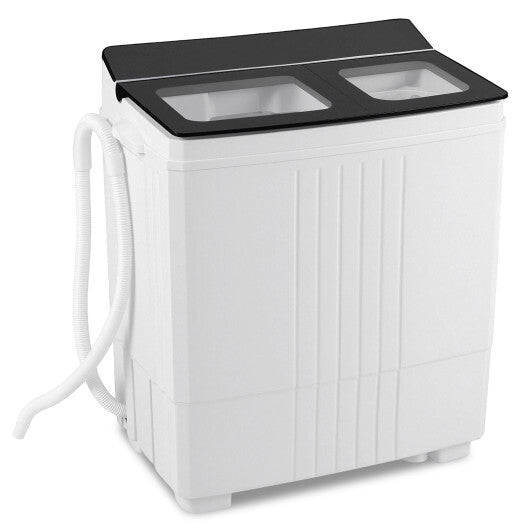 Costway Portable Washing Machine with 12 LBS Washer and 8 LBS Spinner Combo for Apartments-Gray W2B