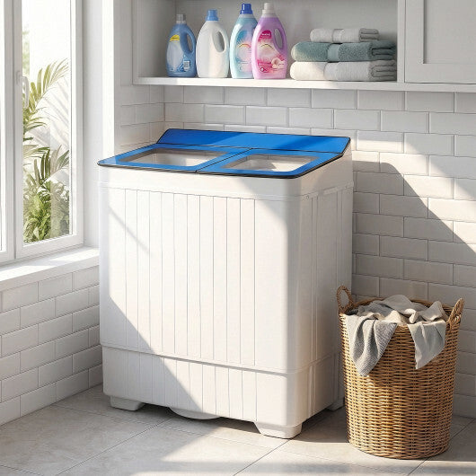 Costway Portable Washing Machine with 18 LBS Washer and 8 LBS Spinner Combo-Blue W2B