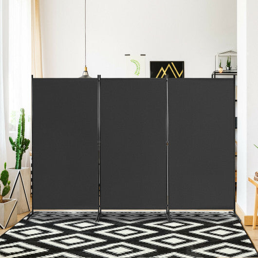 Costway 3-Panel Room Divider Folding Privacy Partition Screen for Office Room-Black W2B