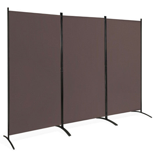 Costway 3-Panel Room Divider Folding Privacy Partition Screen for Office Room-Brown W2B