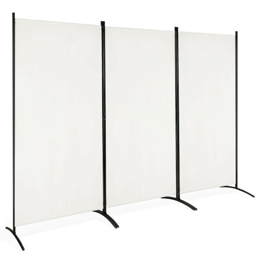 Costway3-Panel Room Divider Folding Privacy Partition Screen for Office Room-White W2B