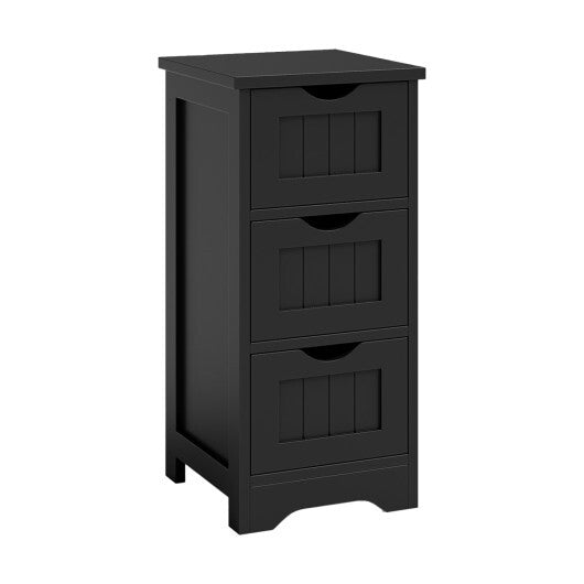 Costway Bathroom Floor Freestanding Storage Organizer with 3 Drawers-Black W2B