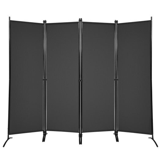 Costway 4-Panel  Room Divider with Steel Frame-Black W2B