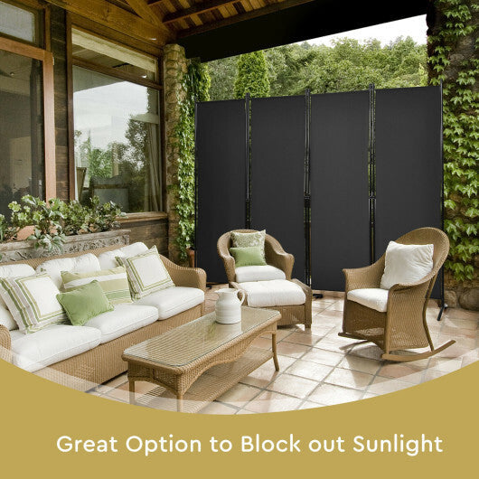 Costway 4-Panel  Room Divider with Steel Frame-Black W2B