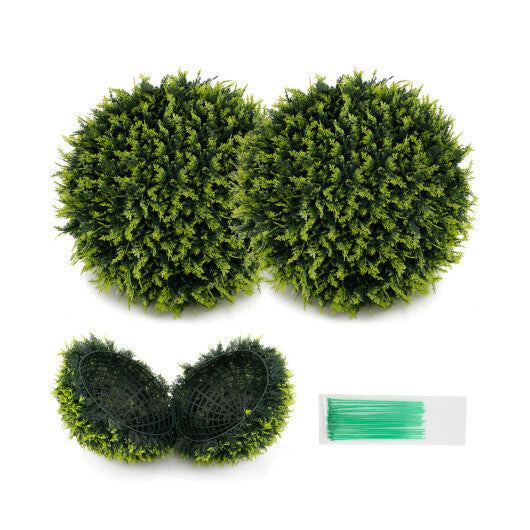Costway 2 Pieces 18/22 Inches Indoor Outdoor Faux Decorative Balls for Patio Garden Front Door Balcony and Backyard-S W2B