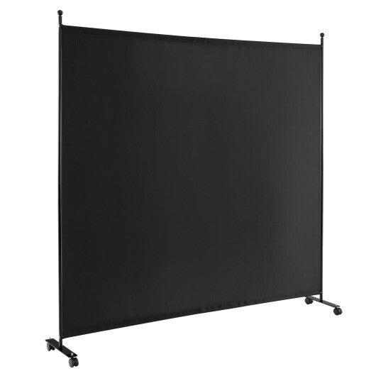 Costway 6 Feet Single Panel Rolling Room Divider with Smooth Wheels W2B