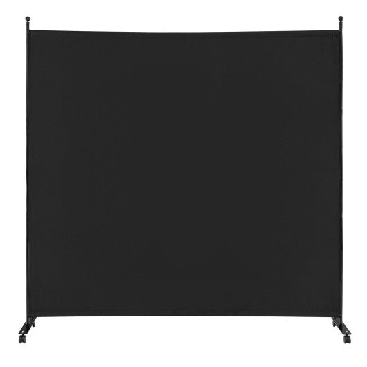 Costway 6 Feet Single Panel Rolling Room Divider with Smooth Wheels W2B