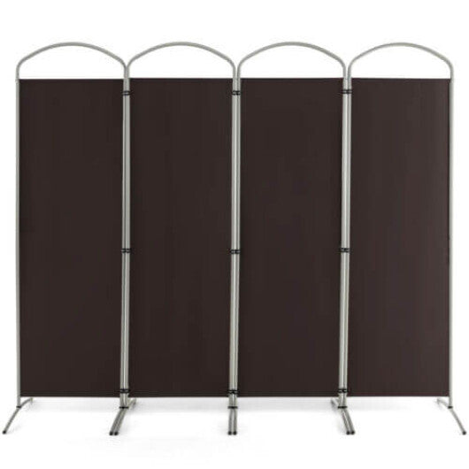 Costway 6.2Ft Folding 4-Panel Room Divider for Home Office Living Room -Brown W2B