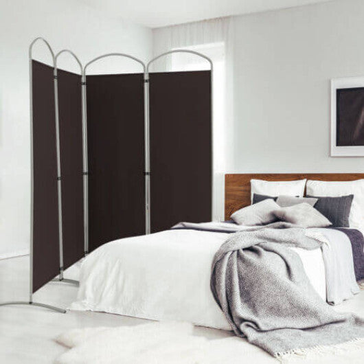 Costway 6.2Ft Folding 4-Panel Room Divider for Home Office Living Room -Brown W2B
