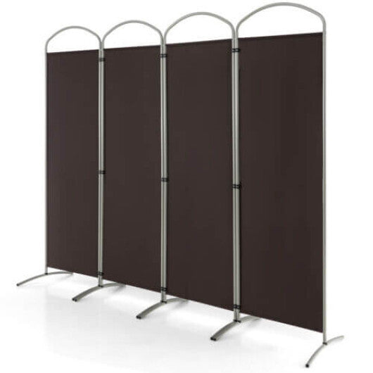 Costway 6.2Ft Folding 4-Panel Room Divider for Home Office Living Room -Brown W2B