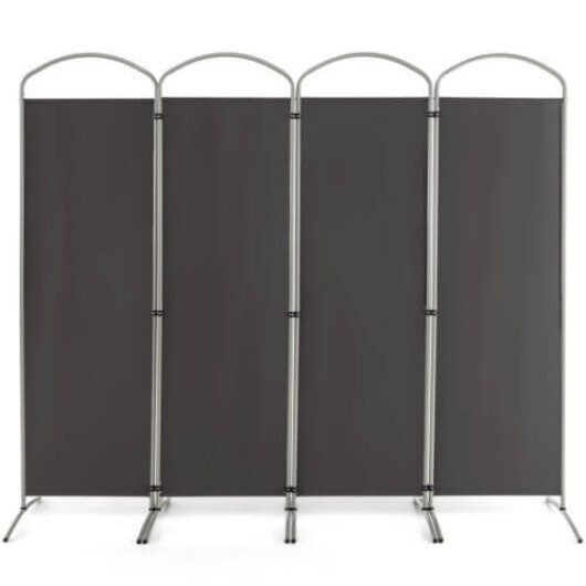 Costway 6.2Ft Folding 4-Panel Room Divider for Home Office Living Room -Gray W2B