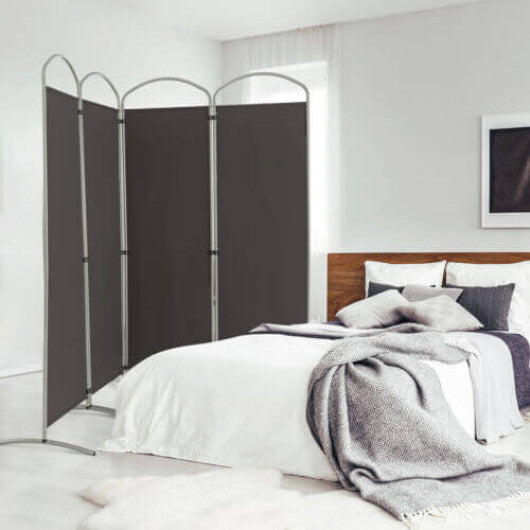 Costway 6.2Ft Folding 4-Panel Room Divider for Home Office Living Room -Gray W2B