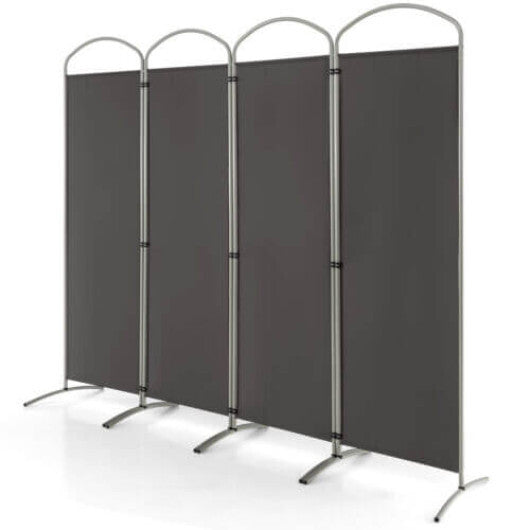 Costway 6.2Ft Folding 4-Panel Room Divider for Home Office Living Room -Gray W2B