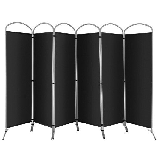 Costway 6 Feet 6-Panels Freestanding Folding Privacy Screen-Black W2B