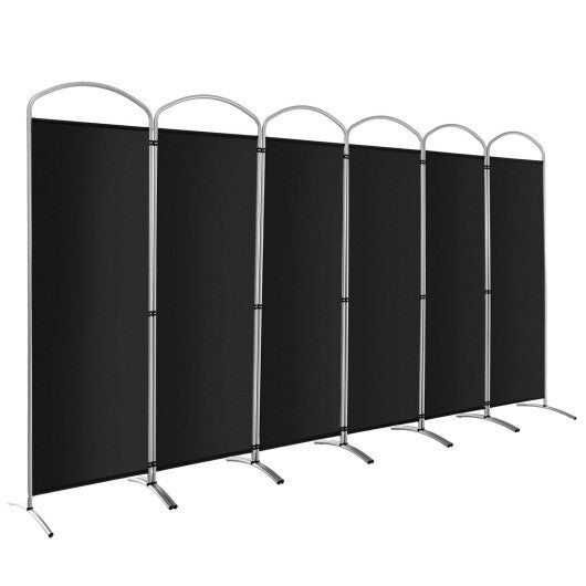 Costway 6 Feet 6-Panels Freestanding Folding Privacy Screen-Black W2B