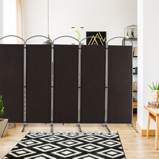 Costway 6 Feet 6-Panels Freestanding Folding Privacy Screen-Brown W2B