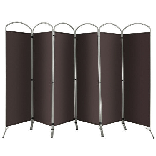 Costway 6 Feet 6-Panels Freestanding Folding Privacy Screen-Brown W2B