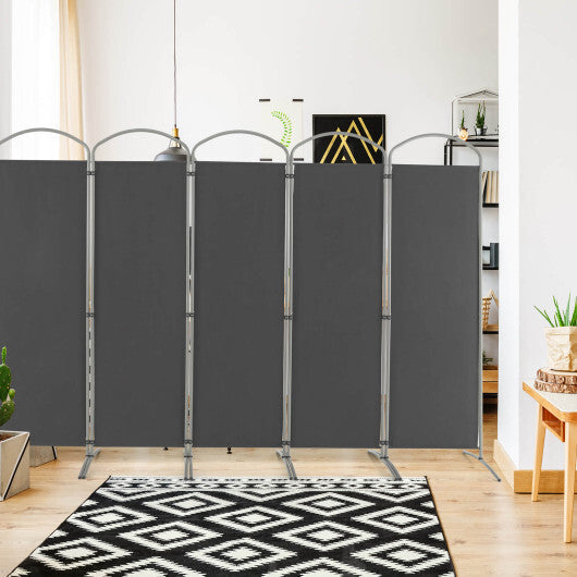 Costway 6 Feet 6-Panels Freestanding Folding Privacy Screen-Gray W2B
