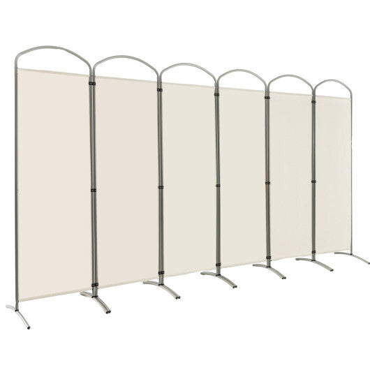 Costway 6 Feet 6-Panels Freestanding Folding Privacy Screen-White W2B