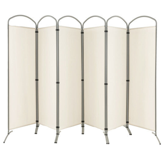 Costway 6 Feet 6-Panels Freestanding Folding Privacy Screen-White W2B