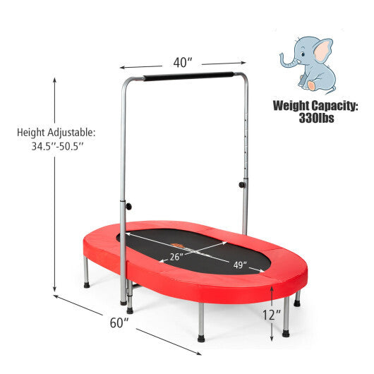 Costway 2-Person Foldable Mini Kids Fitness Rebounder Trampoline-Red W2B