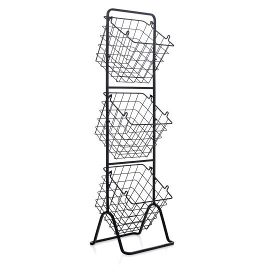 Costway 3-Tier Fruit Basket Stand with Adjustable Heights W2B