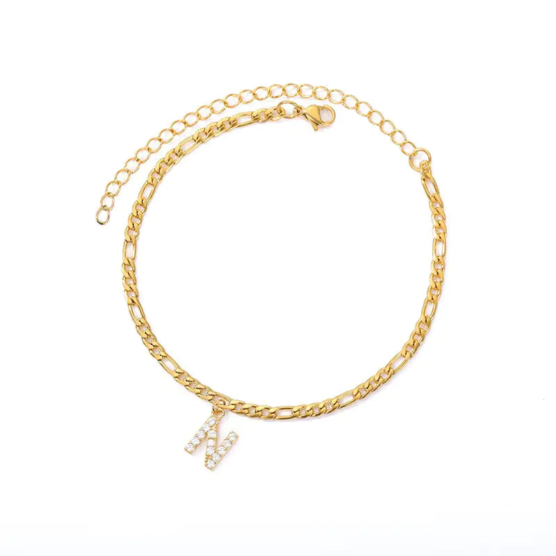 Initial Anklet Jewelry Accessory
