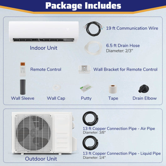23000 BTU 208/230V Mini Split Heat Pump Heats at 5?F  Anti-Freeze Chassis Technology W2B