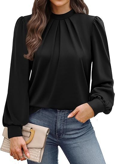 Women's Long Sleeve Small Turtleneck Solid Color Pleated LadyShow.Store