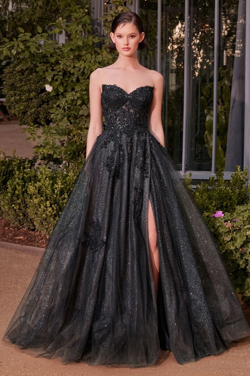 Strapless Layered Tulle Ball Gown Tux-USA