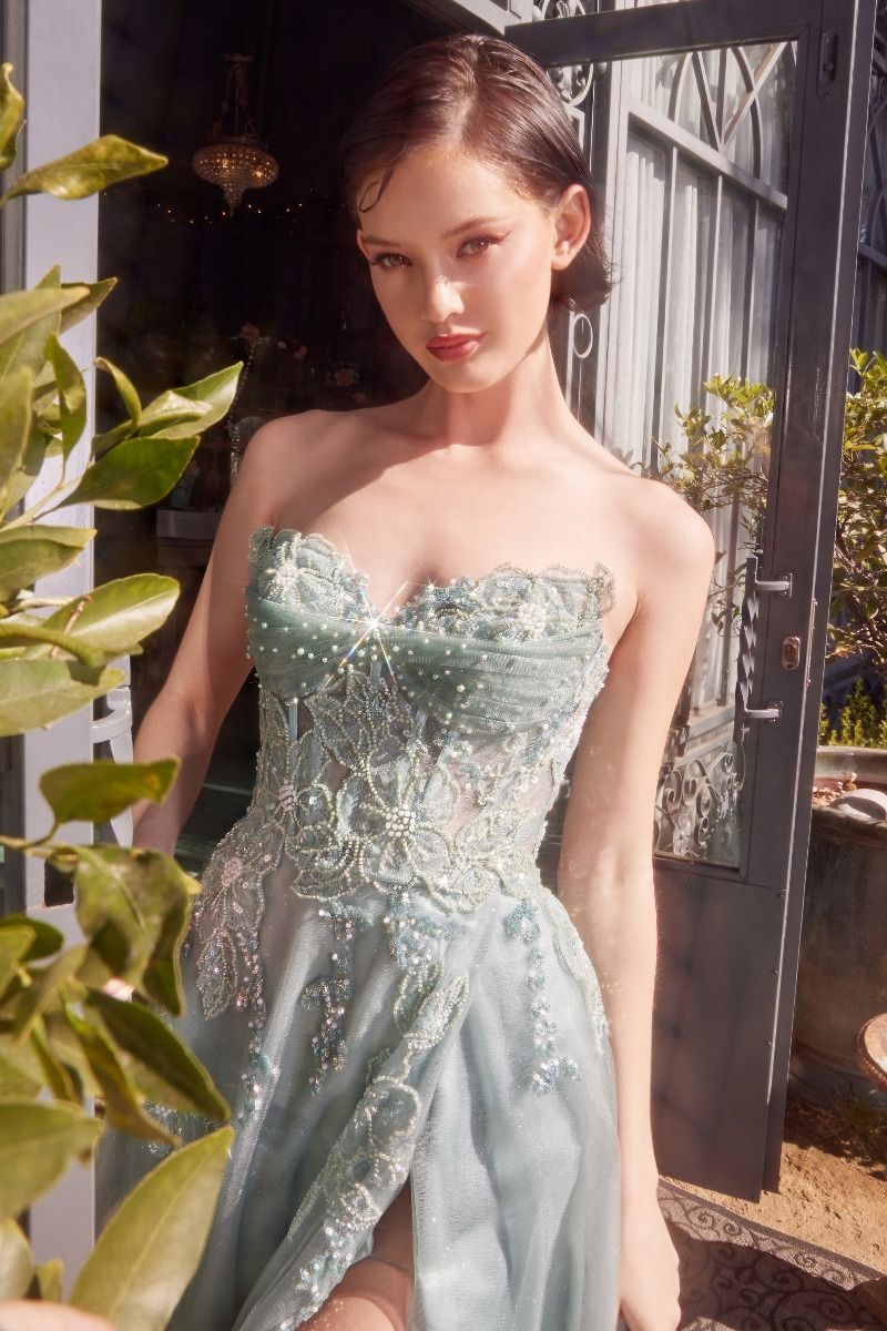 Strapless Layered Tulle Ball Gown Tux-USA