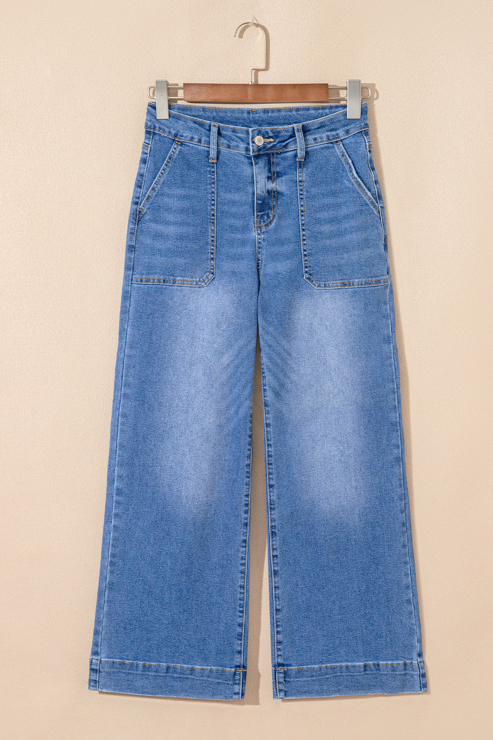 Courtney Cropped High Rise Wide Leg Jeans Threaded Pear