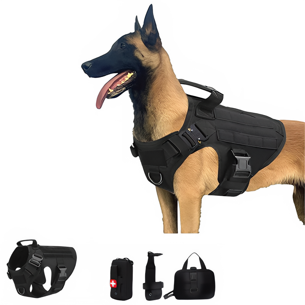 Tactical Military Vest Pet German Shepherd Golden Retriever Tactical  Training Dog Harness and Leash Set For All Breeds Dogs Pi-Mart