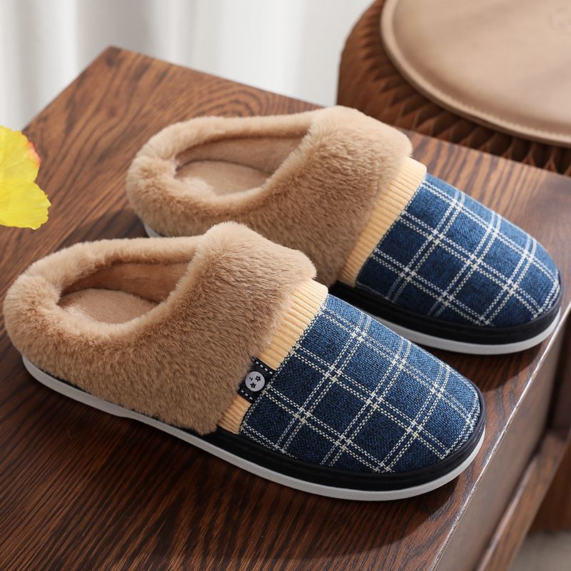 Mens Cotton Slippers For Winter Non-slip  Warm And With A Thick Sole Best YouTube Store