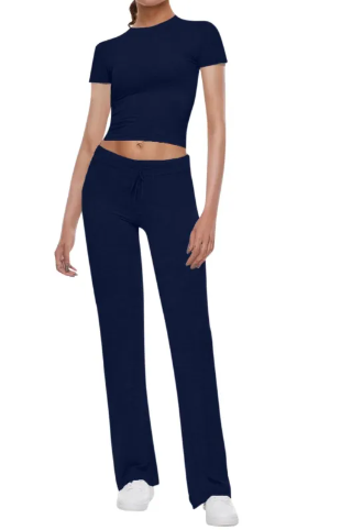 Casual Solid Color T-Shirt & Pants Set LuxuryLifeWay Online Store