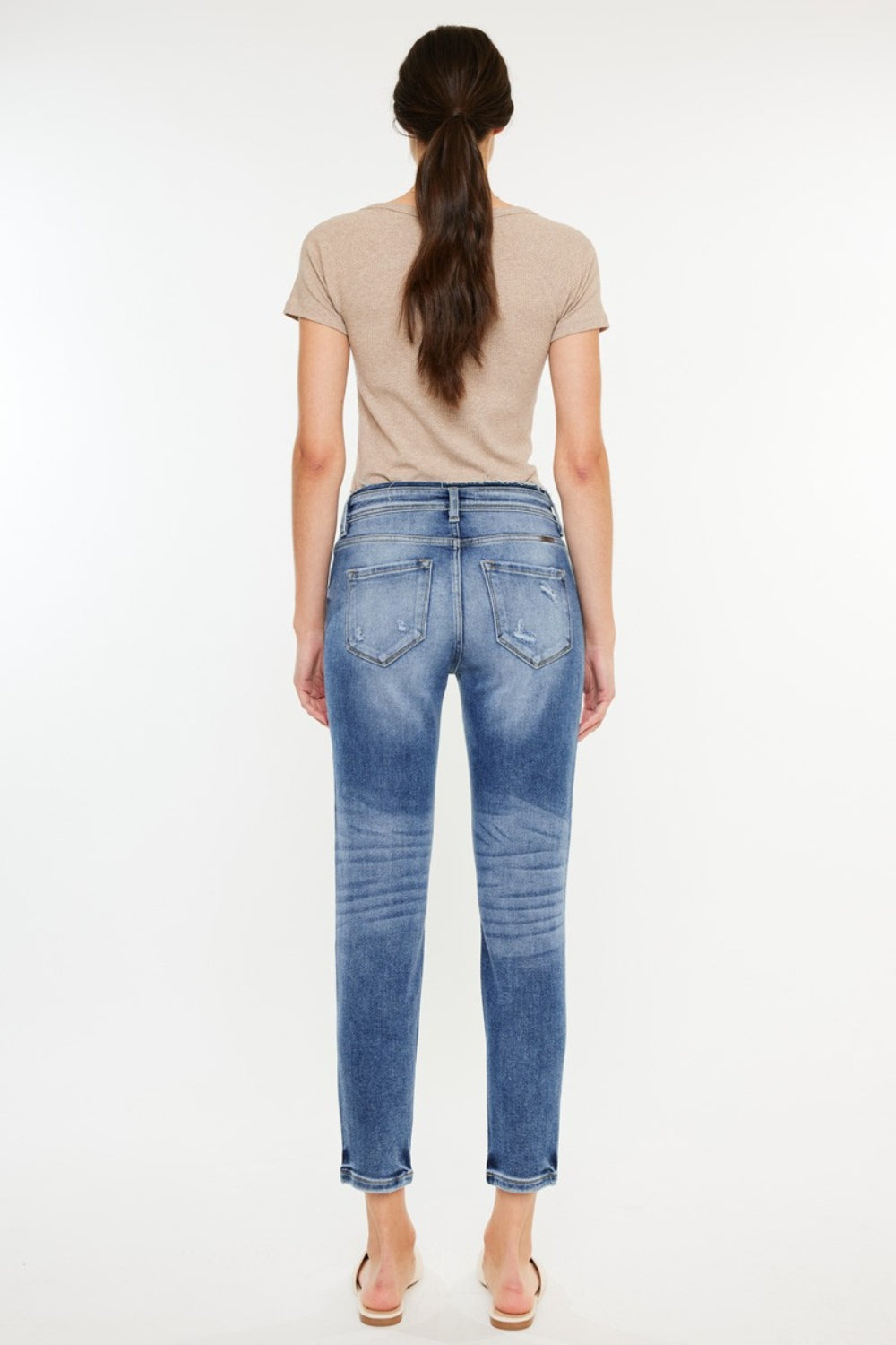 Kancan High Rise Distressed Mom Jeans LuxuryLifeWay Online Store