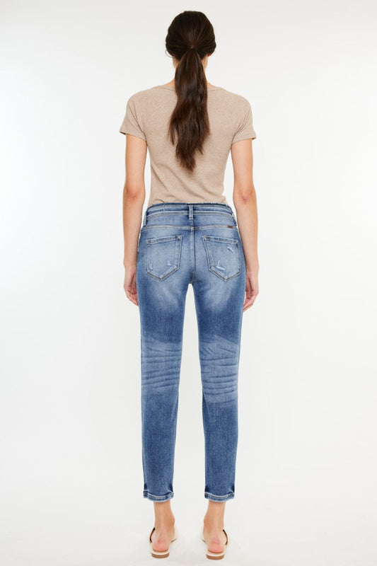 Kancan High Rise Distressed Mom Jeans LuxuryLifeWay Online Store