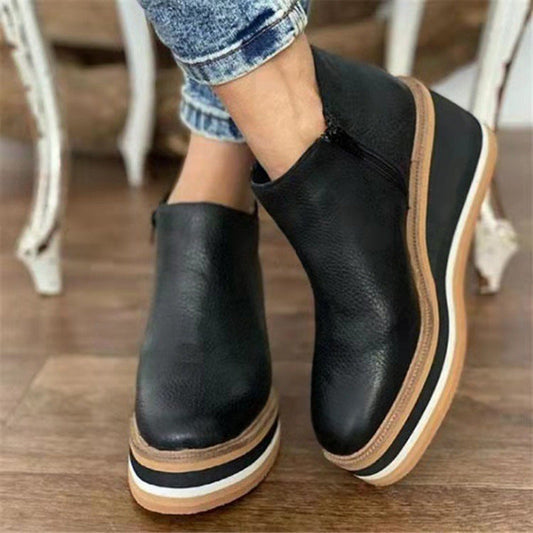 Women's Chelsea Boots Platform High Heel Fashion Boots Plus Size Shoes LadyShow.Store