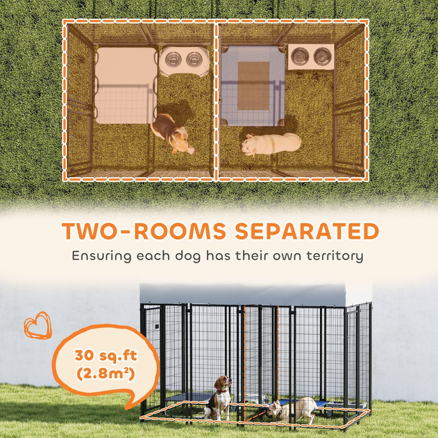 Outdoor Dog Kennel with Two-Room Design Best YouTube Store