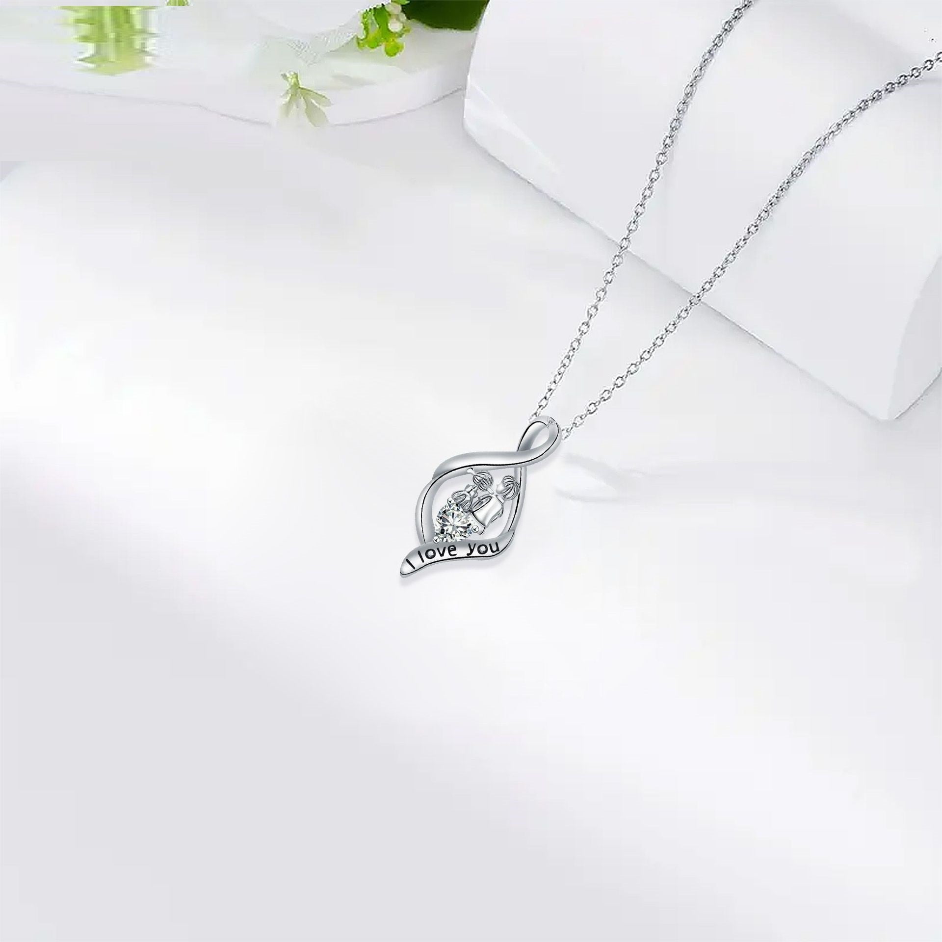 Father And Daughter Pendant Necklace Father's Day Gift CJD