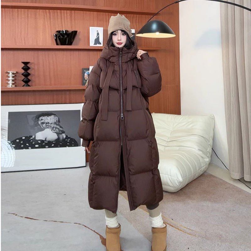 Padded Down Jacket Female Long Below The Knee LadyShow.Store